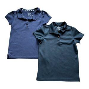 2 Pack girls blue Polo Shirts Classic, 8, school uniform, Lands’End, Gymboree
